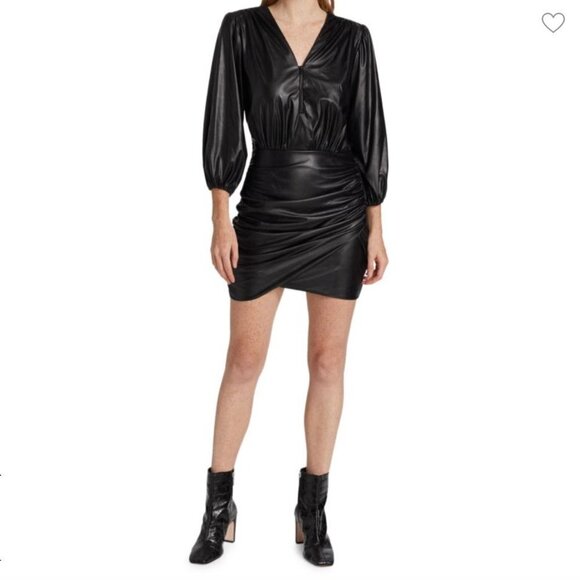 Ramy Brook Ines Faux Leather Dress Size 4 NWT - Picture 1 of 15